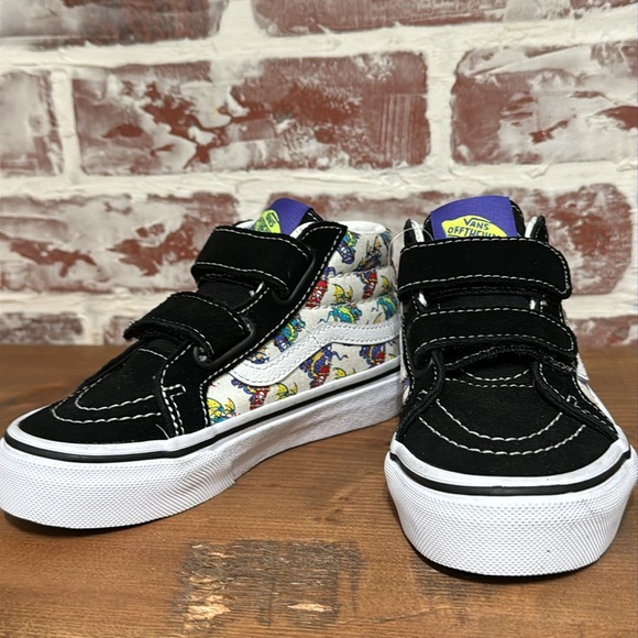 Vans Kids Dragon Print Strap Shoes Sz 10.5 - Picture 9 of 13